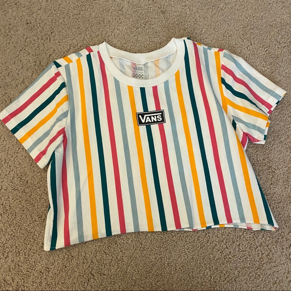 Striped Vans Cropped Tee